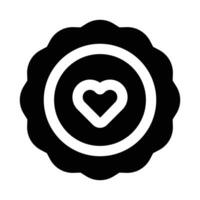 Simple Love Badge glyph icon. The icon can be used for websites, print templates, presentation templates, illustrations, etc vector