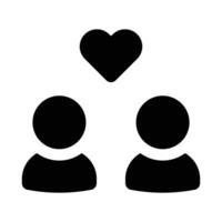 Simple Couple glyph icon. The icon can be used for websites, print templates, presentation templates, illustrations, etc vector