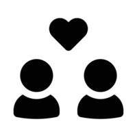 Simple Couple glyph icon. The icon can be used for websites, print templates, presentation templates, illustrations, etc vector