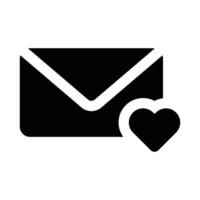 sencillo amor letra glifo icono. el icono lata ser usado para sitios web, impresión plantillas, presentación plantillas, ilustraciones, etc vector