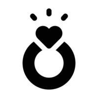 Simple Wedding Ring glyph icon. The icon can be used for websites, print templates, presentation templates, illustrations, etc vector