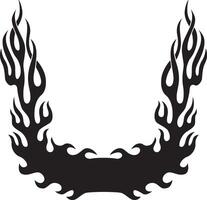 Fire flame illustration, simple fire icon with black and white color vector