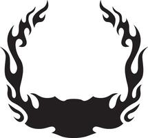 Fire flame illustration, simple fire icon with black and white color vector