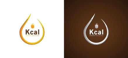 Kcal symbol logo for fat burning design food product symbol with measuring tape vector