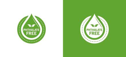 Phthalate free label logo design with natural drop symbol vector
