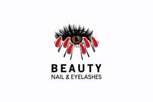 Nail and eyelash extension logo design, women's beauty salon vector