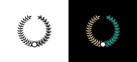 Rice and cotton symbol logo design template with abstract triangle and round concept vector