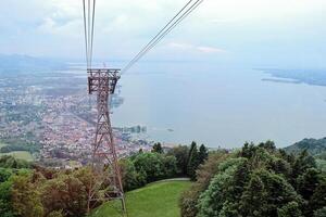 View from the cable car to the city and lake Constance in Bregenz, Austria photo