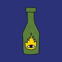 children drawing bottle with eyes illustration vector