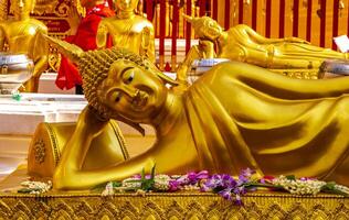 Golden Wat Phra That Doi Suthep temple buddha Chiang Mai Thailand. photo