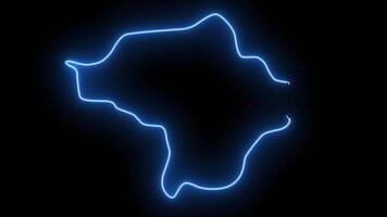 Butha Buthe map in Lesotho with a neon effect that lights up in blue video