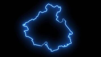 map of Altai in mongolia with neon effect glowing blue video