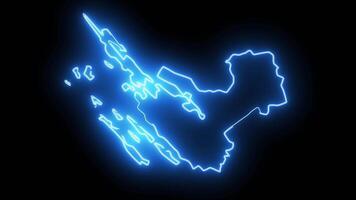 Karte von zadar im Kroatien mit Blau glühend Neon- bewirken video