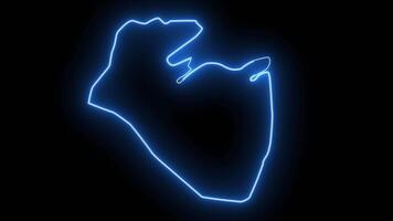 map of Corozal in Mexico with a neon effect that glows blue video