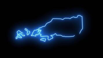 Diego Martin's map of Trinidad and Tobago with a blue glowing neon effect video