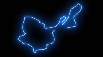 map of Taraclia in moldova with neon effect glowing blue video