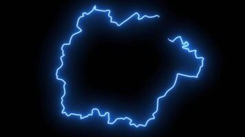 map of Mersch in Luxembourg with a neon effect that glows blue video