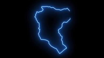 map of Manatuto in Timor Leste with a blue glowing neon effect video