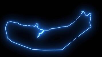mapa do Honiara dentro a soloman ilhas com uma azul brilhando néon efeito video