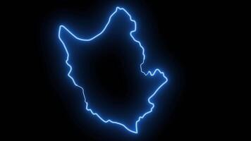 map of Paphos in cyprus with blue glowing neon effect video