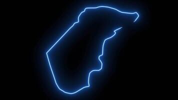 map of Ohrid in North Macedonia with neon effect glowing blue video