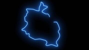 map of Chukha District in bhutan with blue glowing neon effect video