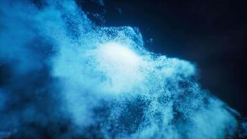 Fantastic dense flowing particles background, 3d rendering. video