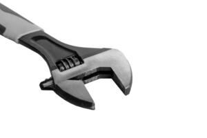 Adjustable wrench, isolated spanner key. Mechanic service tool, crescent background. Fix screws, photo