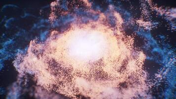 Fantastic dense flowing particles background, 3d rendering. video