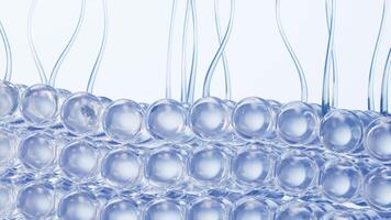 Skin cell background with cosmetics concept, 3d rendering. video