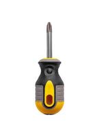 Screwdriver isolated on white background. Equipment tool and metallic steel object for work and photo