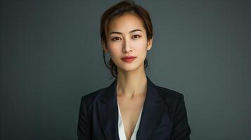 Young woman smiling, portrait of beauty and confidence. Attractive lady showing professional and photo