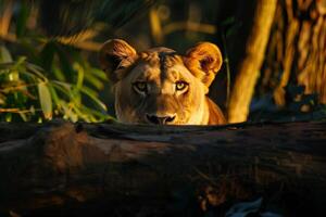 Roaring lioness in Mara, iconic image of power in wilderness. Black and white portrait, majestic big photo