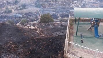 Forest fire and smoke in Jerusalem Israel photo