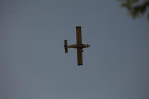 aire tractor en-802 fuego luchando aeronave pone fuera un bosque fuego foto