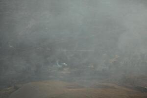 Forest fire and smoke in Jerusalem Israel photo