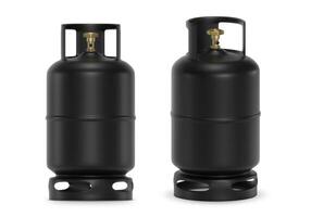 Black gas tanks isolated on white background photo