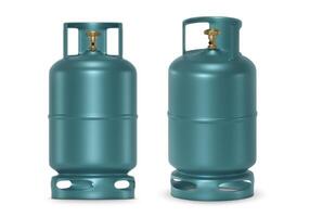 Green gas tanks isolated on white background photo