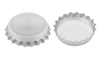 Bottle cap open and isolated on white background photo