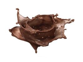 Image of dark Chocolate splash isolated on white background photo