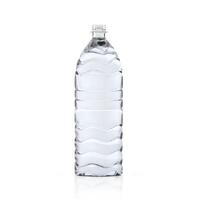 Open plastic bottle with water on white background photo