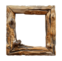 Old wood artistic photo frame. png