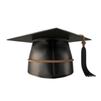 un negro graduación gorra en un transparente antecedentes. png