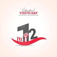 International Youth Day creative ads Design. Youth Day icon isolated on Template for background. Youth Day ads Poster, , illustration, August 12. Important day vector