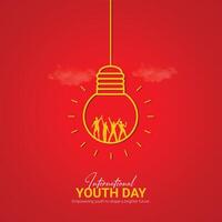 International Youth Day creative ads Design. Youth Day icon isolated on Template for background. Youth Day ads Poster, , illustration, August 12. Important day vector