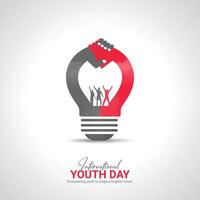 International Youth Day creative ads Design. Youth Day icon isolated on Template for background. Youth Day ads Poster, , illustration, August 12. Important day vector