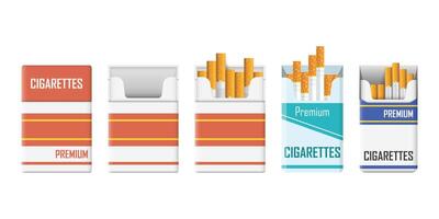 Packet of cigarettes icon in flat style. Smoking illustration on isolated background. Tobacco box sign business concept. vector