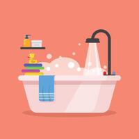 Bath icon in flat style. Bathroom illustration on isolated background. Bathtub sign business concept. vector