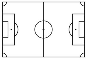 fútbol campo en plano estilo. fútbol americano estadio ilustración en aislado antecedentes. deporte plan firmar negocio concepto. vector