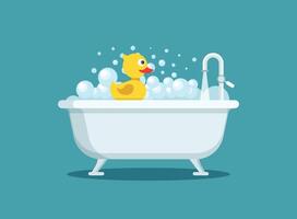 Bath icon in flat style. Bathroom illustration on isolated background. Bathtub sign business concept. vector